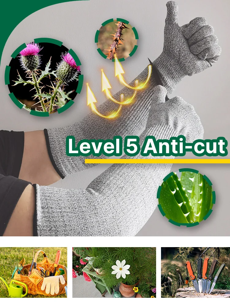 Description Picture 6 of itemAnti-cut garden work gloves HPPE material extra long garden gloves can protect palms and arms New garden protection tools