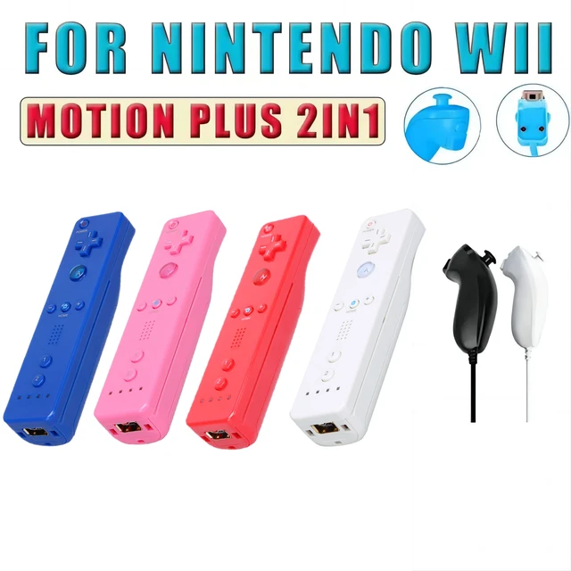 For Nintendo Wii/Wii U Joystick 2 in 1 Wireless Remote Gamepad Controller  Set Optional Motion Plus with Silicone Case Video Game - AliExpress
