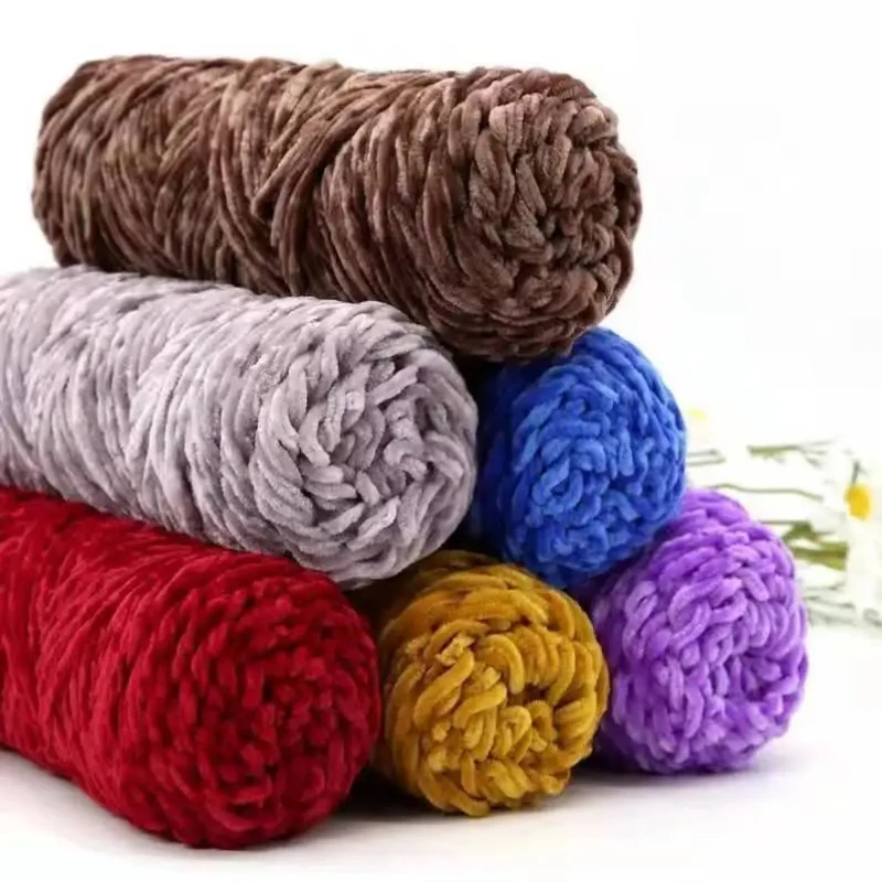크리스마스 1PC100g 셔닐 원사 벨벳 원사 따뜻한 부드러운 뜨개질 뜨개질 바느질 스레드 DIY 스카프 스웨터 장갑 핸드백