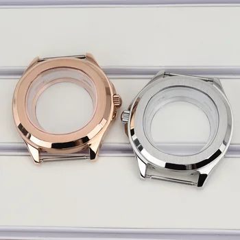 Cassa per orologio da 42 mm in argento/oro rosa per Nautilus AQUANAUT, compatibile con movimenti NH35, NH36, NH34, NH38, quadrante da 32 mm con vetro zaffiro impermeabile