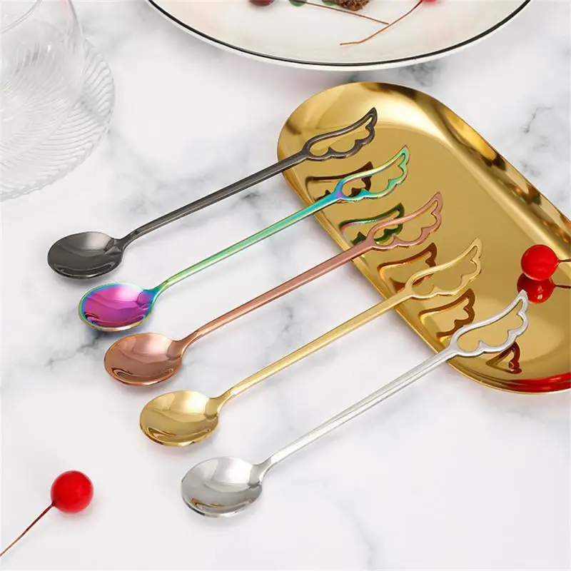

304 Stainless Steel Coffee Spoon Ice Cream Dessert Spoon Creative Cute Stirring Spoon Kitchen Decorative Tableware