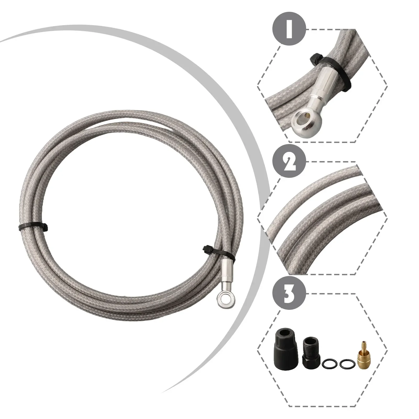 1 Set Hydraulic Disc Brake Hose Road Bike Hydraulic Brake Hose Olive Insert Connecting Bolt Kit For -Shimano 2m Accessories
