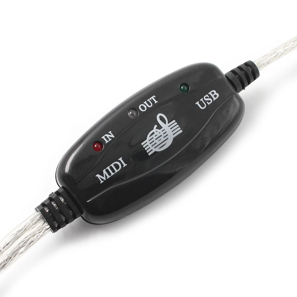 PC 컴퓨터용 USB 입력 출력 MIDI 어댑터 케이블, 음악 키보드 변환기 코드 와이어