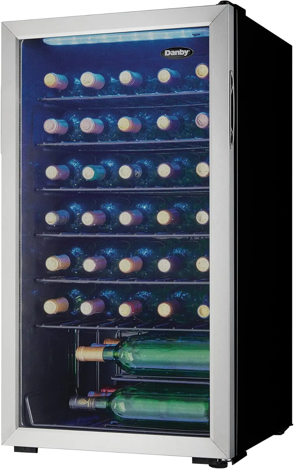 Free Standing Wine Cooler, Holds 36 Bottles, Single Zone Fridge with Glass Door-Chiller for Kitchen 4
