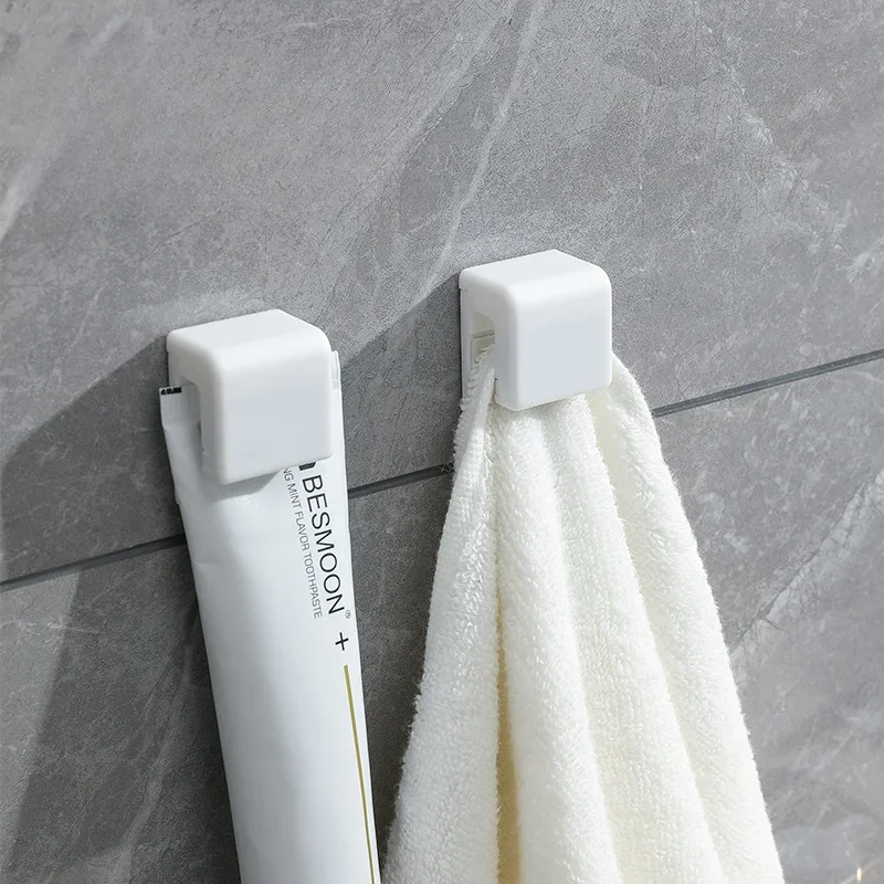 1pc Silicone Toothbrush Holder Hook Multi-Function Hook Waterproof Self Adhesive Wall-Mounted Storage