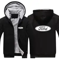 Sweatshirt Coat Pullover Tops Ford car logo 2022 Men's New Winter Long Sleeves Print Thicken Warmer Jacket Sport Hoodies Zipper 1
