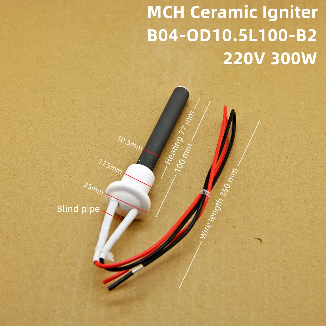 220V 300W Pellet burner lighter furnace ceramic ignition rod for resistencia de cera resistencia de ceramica igniter