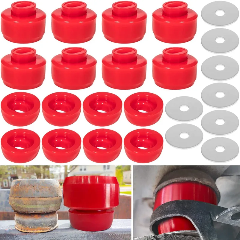 

7-141 Body and Cab Mount Bushing Kit Compatible with Chevy Silverado & Sierra 1500/2500 2WD/4WD 1999-2014 - Polyurethane