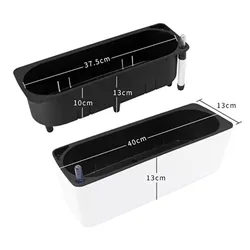 Self - Watering Rectangular Planter with Water Level Indicator - Elegant Bonsai and Flower Container for Indoor and Outdoor Spaces (As shown)