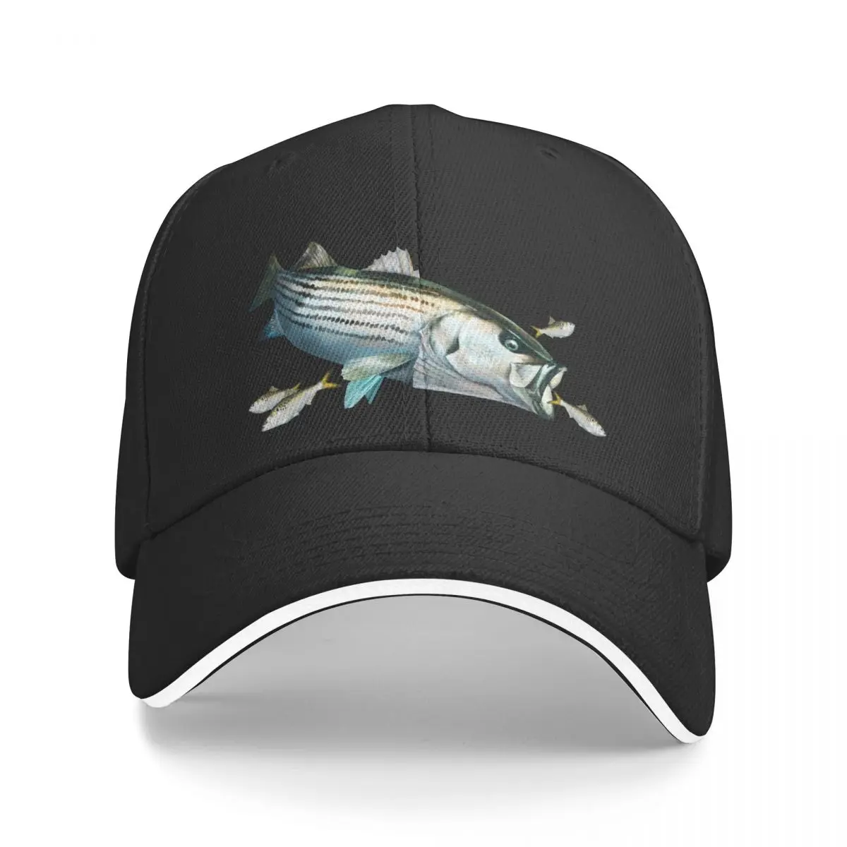 

New Striped Bass Chasing Menhaden Baseball Cap Brand Man Caps Thermal Visor derby hat Beach Outing Hat For Men Women's