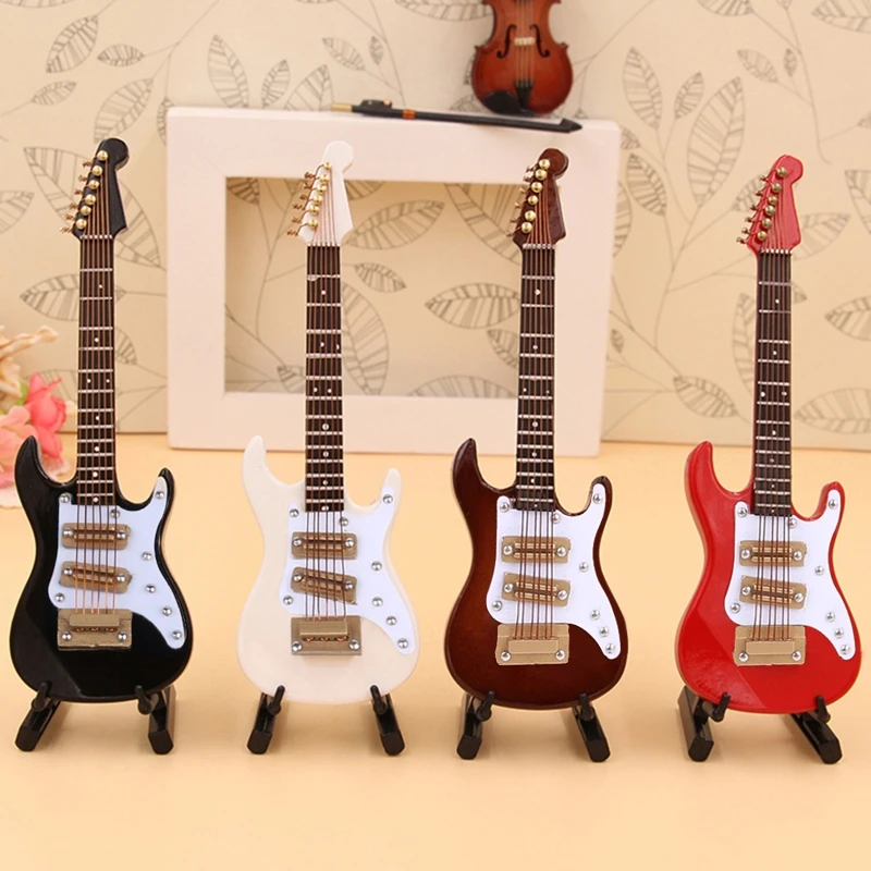 Guitar Wooden Miniature Guitar Model Musical Instrument Decoration Gift For Bedroom Living Room