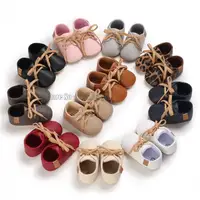 Vintage Baby Newborn Infant Boy Girl Prewalker Classical Pu Soft Anti-slip Toddler Crawl Moccasins Shoes 1