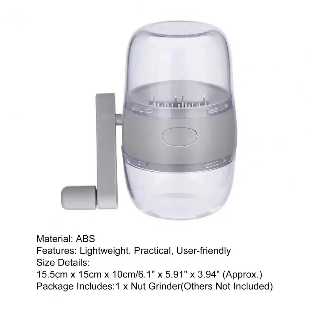 Nut Grinder Food Grade ABS Hand-Crank Garlic Grinder Nut Masher Gadget Manual Peanut Chopper Dried Fruit Kitchen Tools For Home