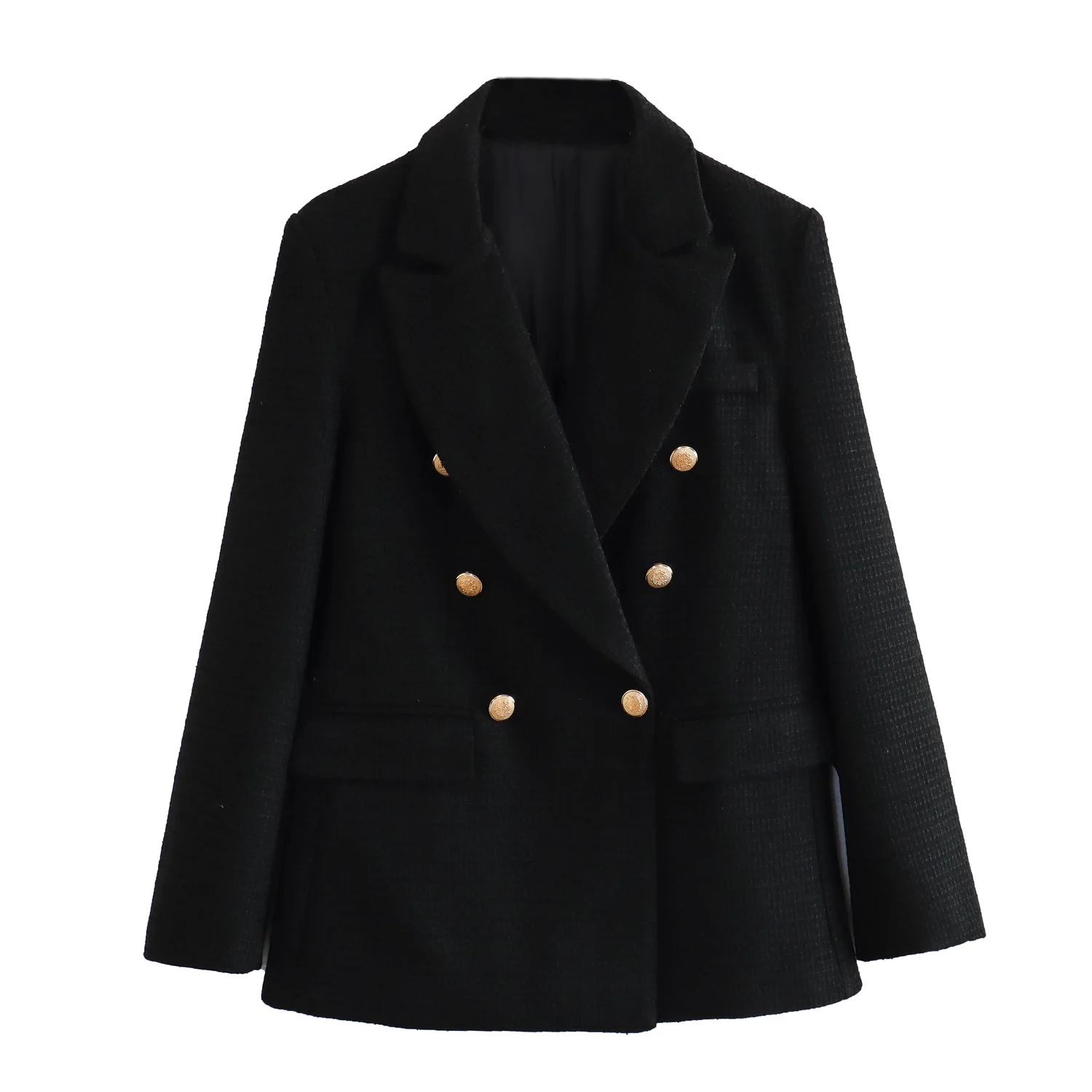 2024 Autumn New Women's Clothing Style Fashionable Versatile Texture Double breasted Mid length Suit Coat