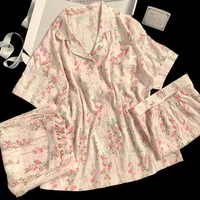 Spring and Summer Sweet and Cute Three-Piece Pajamas Homewear Cloud Cotton Casual Pajamas Homewear Homewear Girls Homewear - Image 4