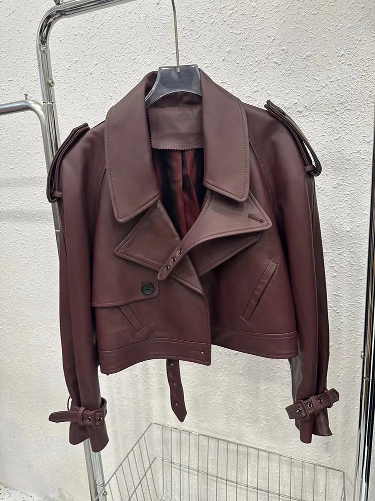 

Women Coat Autumn Winter 2023 New Korean Fashion Genuine Leather Jacket Women Casual Style Luxury Designer Clothes Outerwears