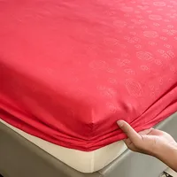 1 Simple Modern Flower Printed Matte Fitted Sheet, Bedroom Printed Bed Cover, Bedding (Excluding Pillowcases) 1