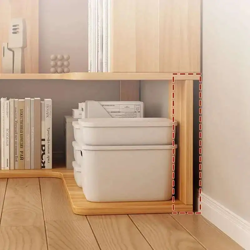 Modern Multi-layer Bookcases for Study Solid Wood Corner Storage Bookcase Household Bookshelf for Library
