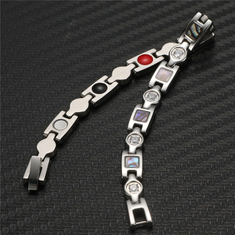 Abalone Shell Titanium Steel Energy Bracelet Magnetic Energy Anti-oxidation Anti-radiation Healthy Ladies Bracelet
