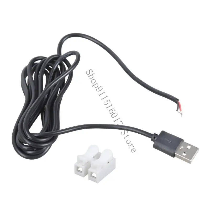 USB2.0 수컷 2 핀 터미널 블록 케이블 5V 전원 코드 스프링 충전 솔루션 100cm/180cm 45ba