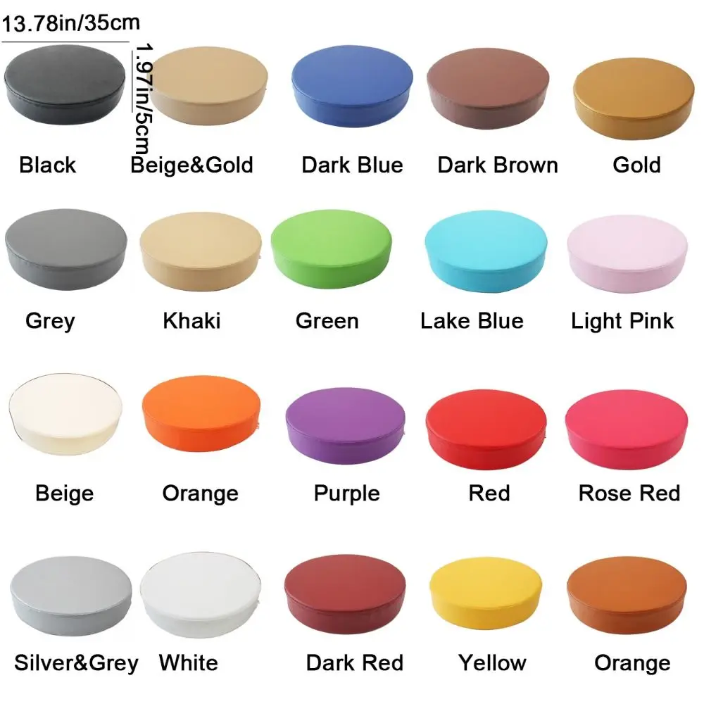 Practical Japanese Style Leather Round Cushion Thicken Soft Upholstered Cushion Washable Waterproof Sponge Cushion for Home