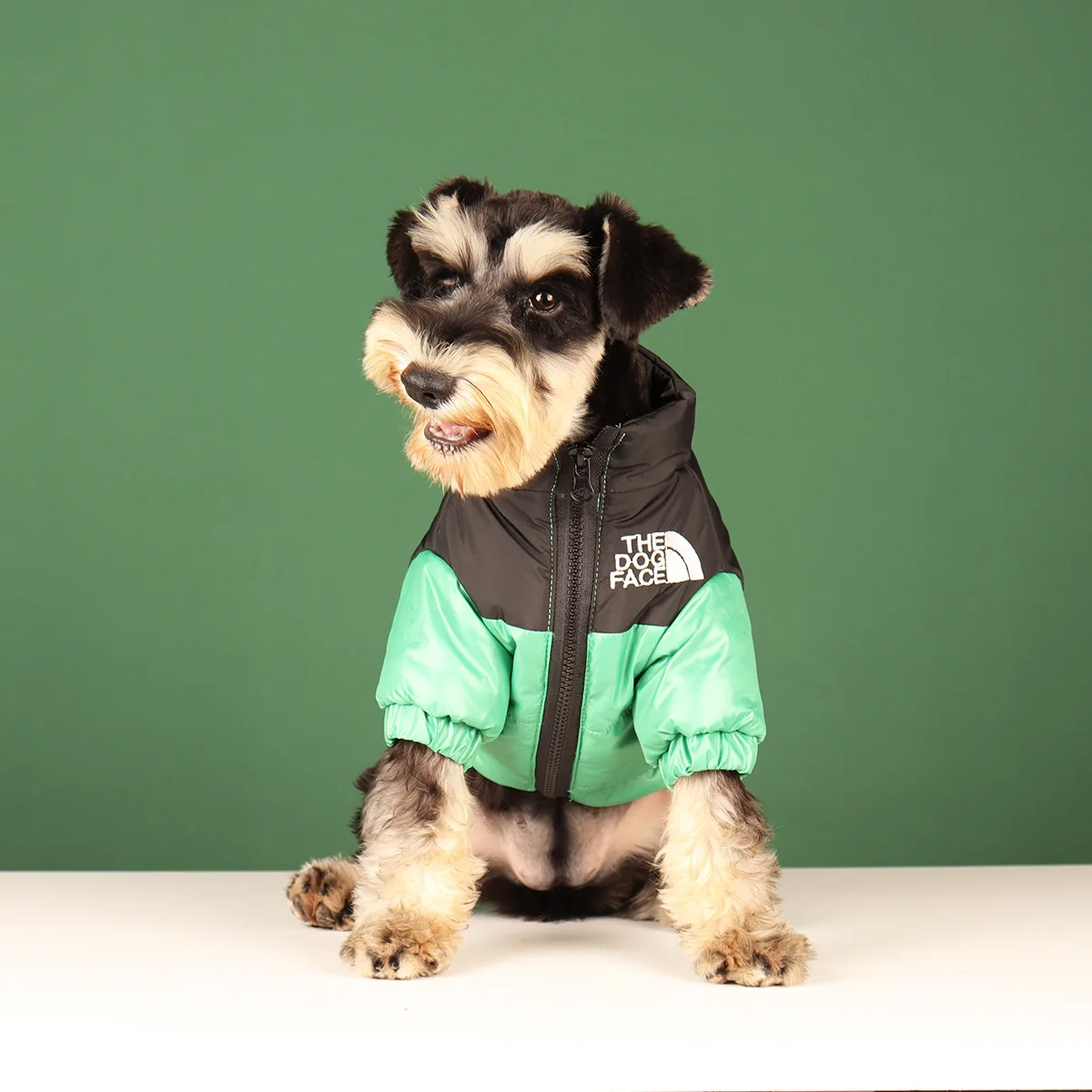 The Dog Face Puffer Coat - Green