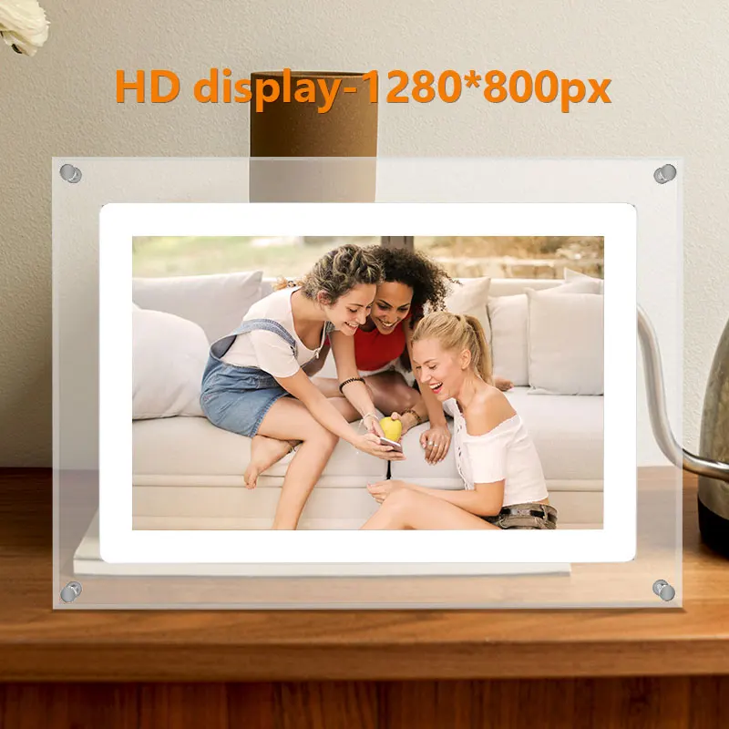 10.1inch Acrylic digital photo frame 1280x800 With Battery 4G Memory Tyep C NFT Picture Display video frame