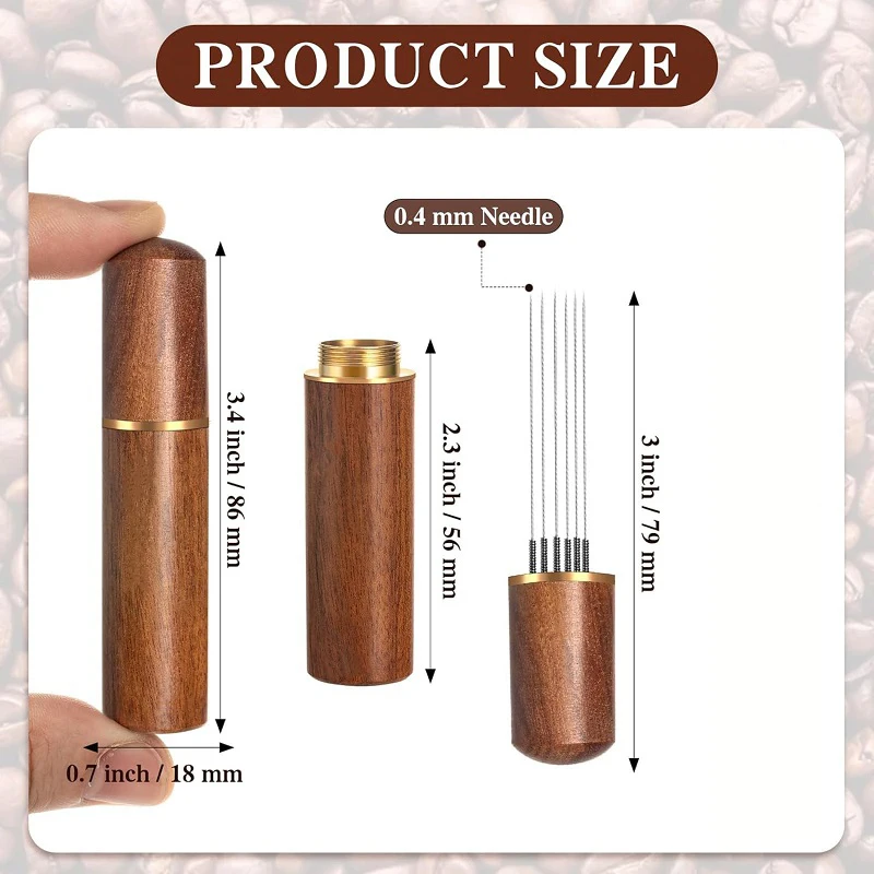 Deluxe Wood Handle Espresso Distributor & Stirrer Tool Set
