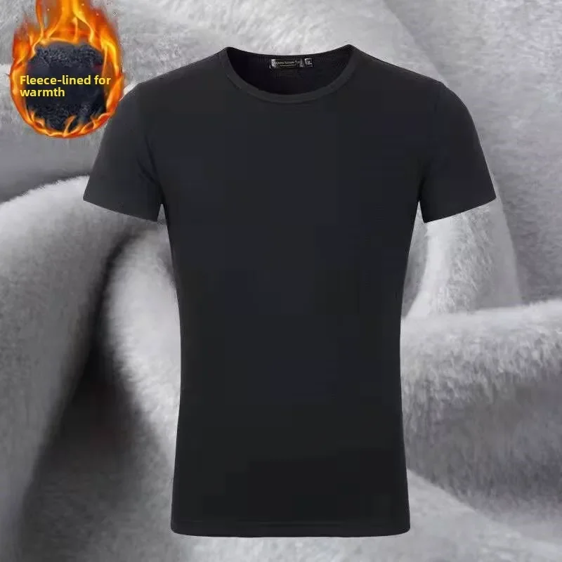 PlatiNum Men's Thickened Fleece T-shirt - Styling Example