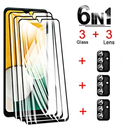 Crystal Clear Tempered Glass Protection Case - Anti-Scratch Transparent Cover for Samsung Galaxy Series (3PCS Black 3PCS Lens)