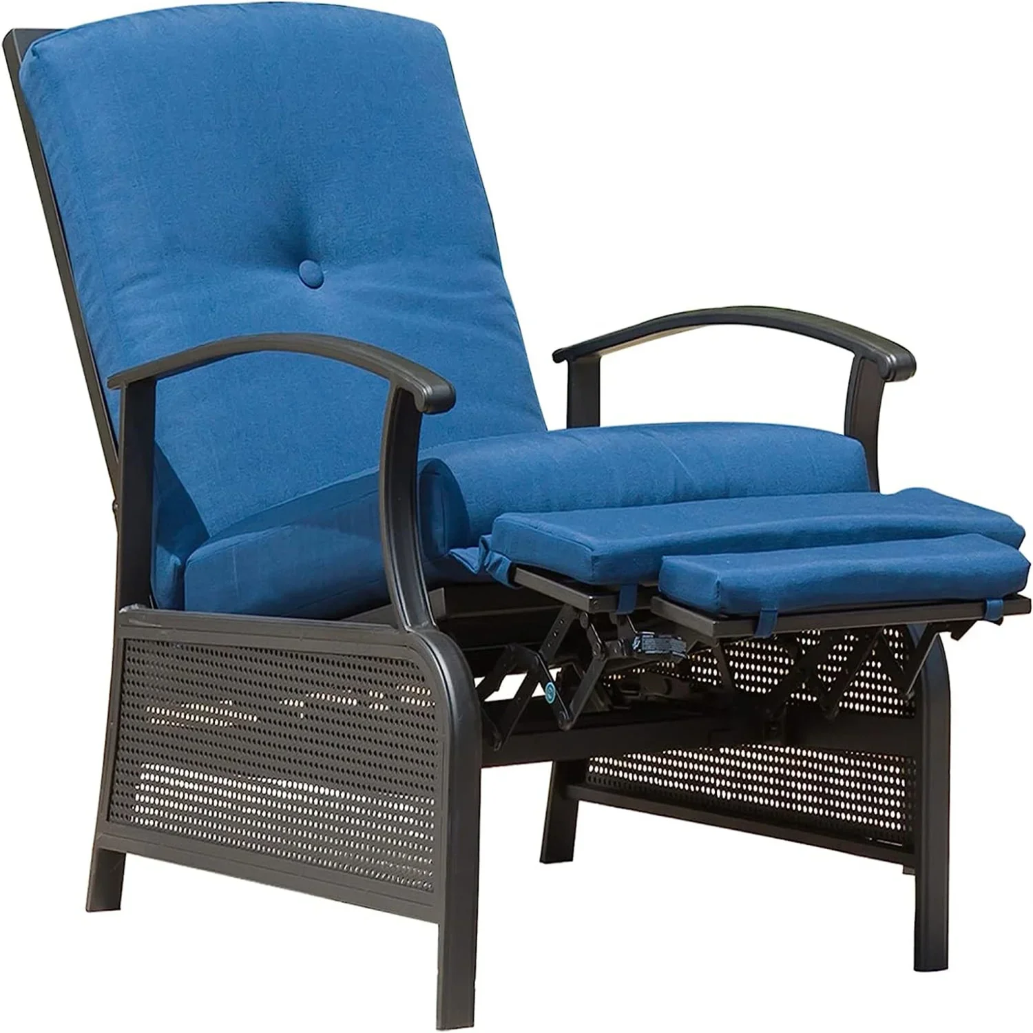 

Comfortable Outdoor Patio Recliner Chair with Thick Cushions and Adjustable Backrest for Relaxing in the Garden or by the Pool -