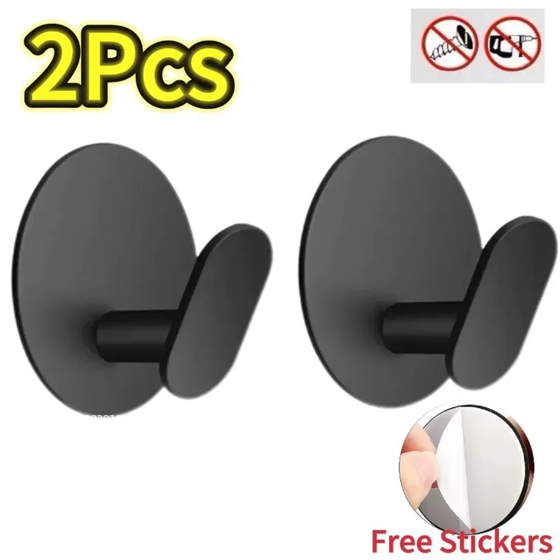 1–8 Stück schwarze selbstklebende Wandhaken, Kleiderbügel, Schlüsselhalter, Handtuchhalter, Badezimmer-Organizer, Rack, Küche, stark klebende Wandhaken