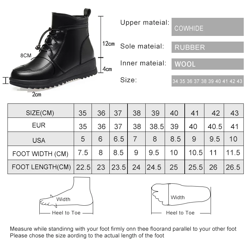 AIYUQI Women Boots Large Size Mom Snow Booties 2024 New Genuine Leather Women Ankle Boots Round Toe Casual Women Winter Boots