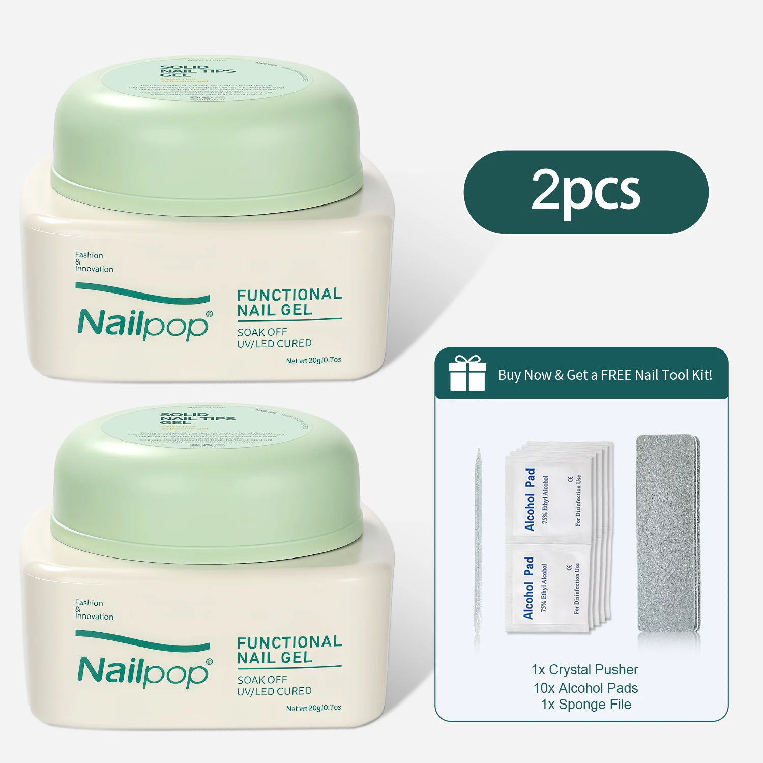 Nailpop Solid Clear Gel Glue - Strong, Long-Lasting Adhesive
