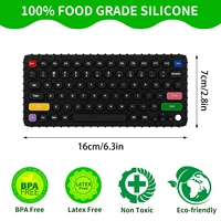 1PC Silicone Baby Teething Toys Keyboard Shape Teether Toy BPA Free Silicone Teething Chewing Toy Sensory Keyboard Teethers Toys 2