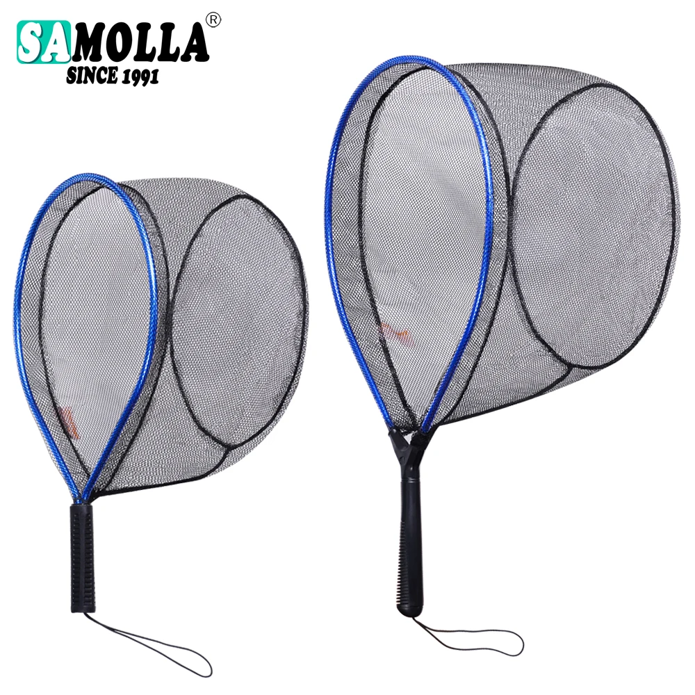 SAMOLLA Portable Hand Fishing Nets Ultralight Aluminum Alloy Wear Resistance Mesh
