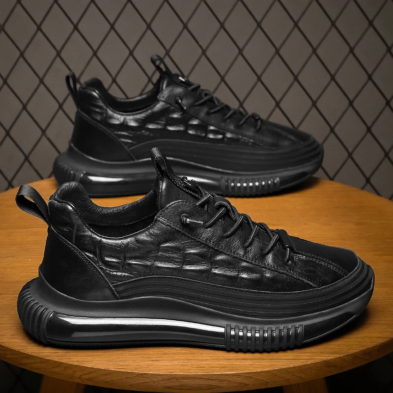 

Men's Shoes Casual New In Leather Anti Slip Male Sneakers Outdoor Sports Walking Loafers Work Air Cushion Breathable Botas