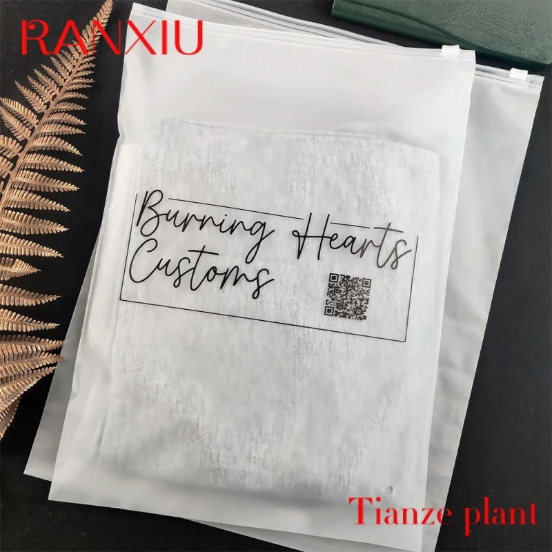 Printed T Shirt Plastic Zip Lock Bag Resealable Matte Frosted Zipper Bags for Clothing Packaging