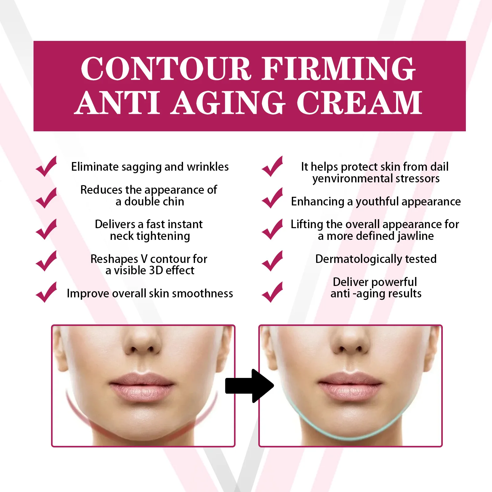 Slimming Face Cream Facial Lifting V Shape Firming Anti-aging Improve Double Chin Masseter Muscle Moisturizing Beauty_voghion.com