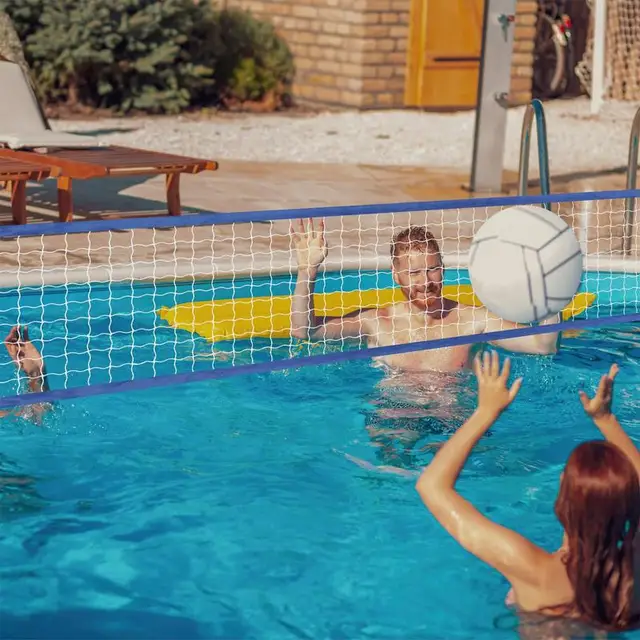 Water Volleyball Net Portable 15 X 3FT Tennis Net Replacement Swimming Pool Supplies Heavy Duty Sports Accessories For Backyard