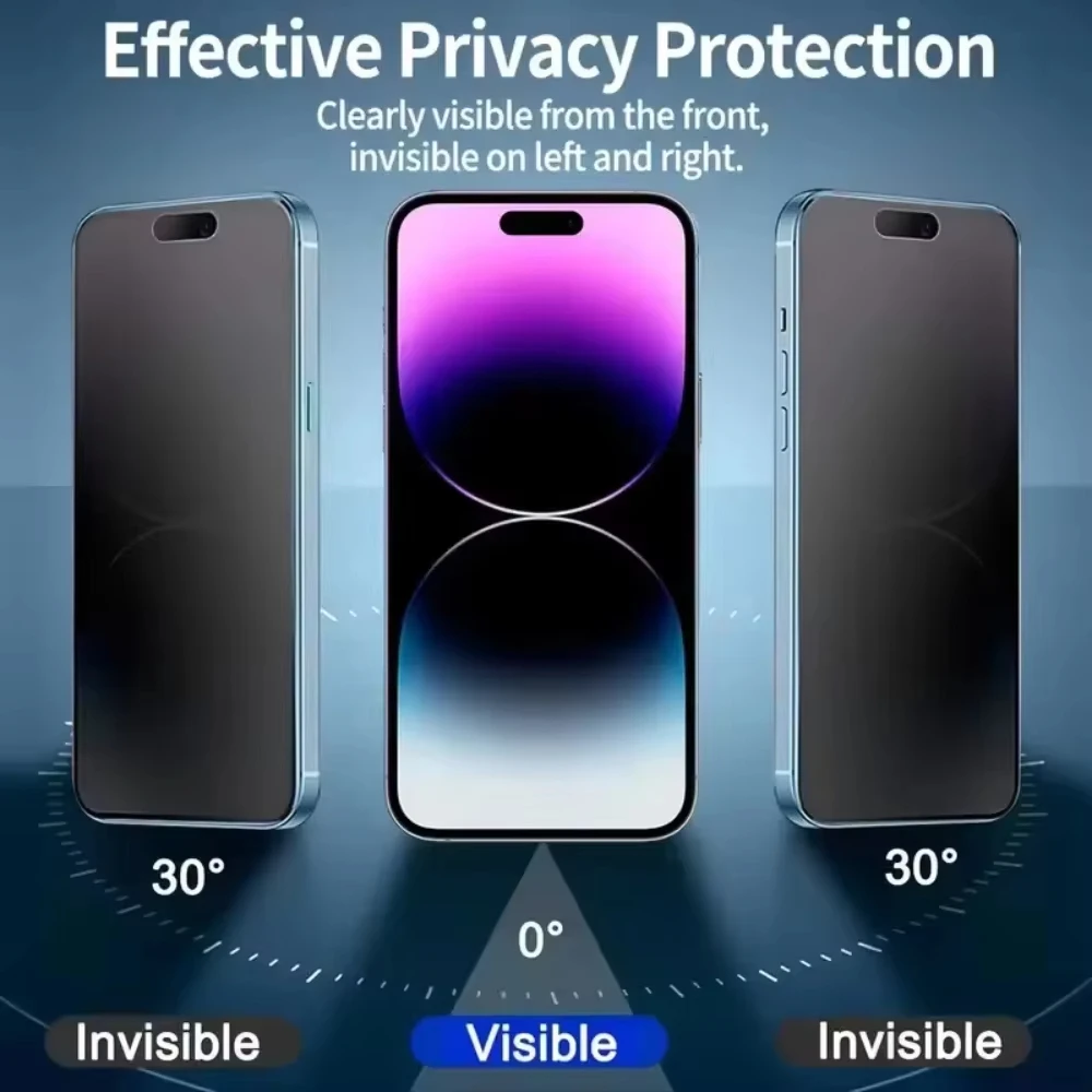 Easy Install Anti-Spy Privacy Screen Protector - Dust-Free Tempered Glass Film