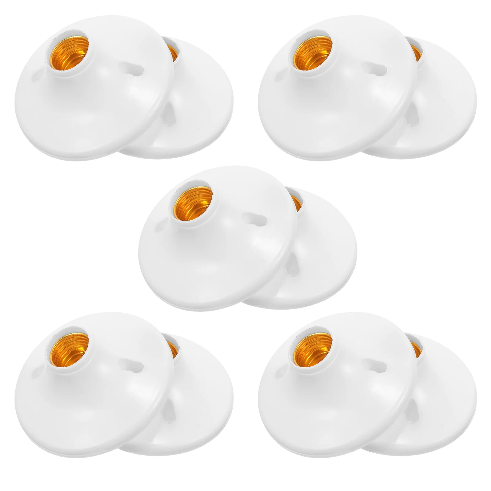 

10 Pcs Lamp Holder Light Fixture E27 Bulb Socket Flat Mini White Glives Parts for Making Lamps Copper Screw Luminabulb Base