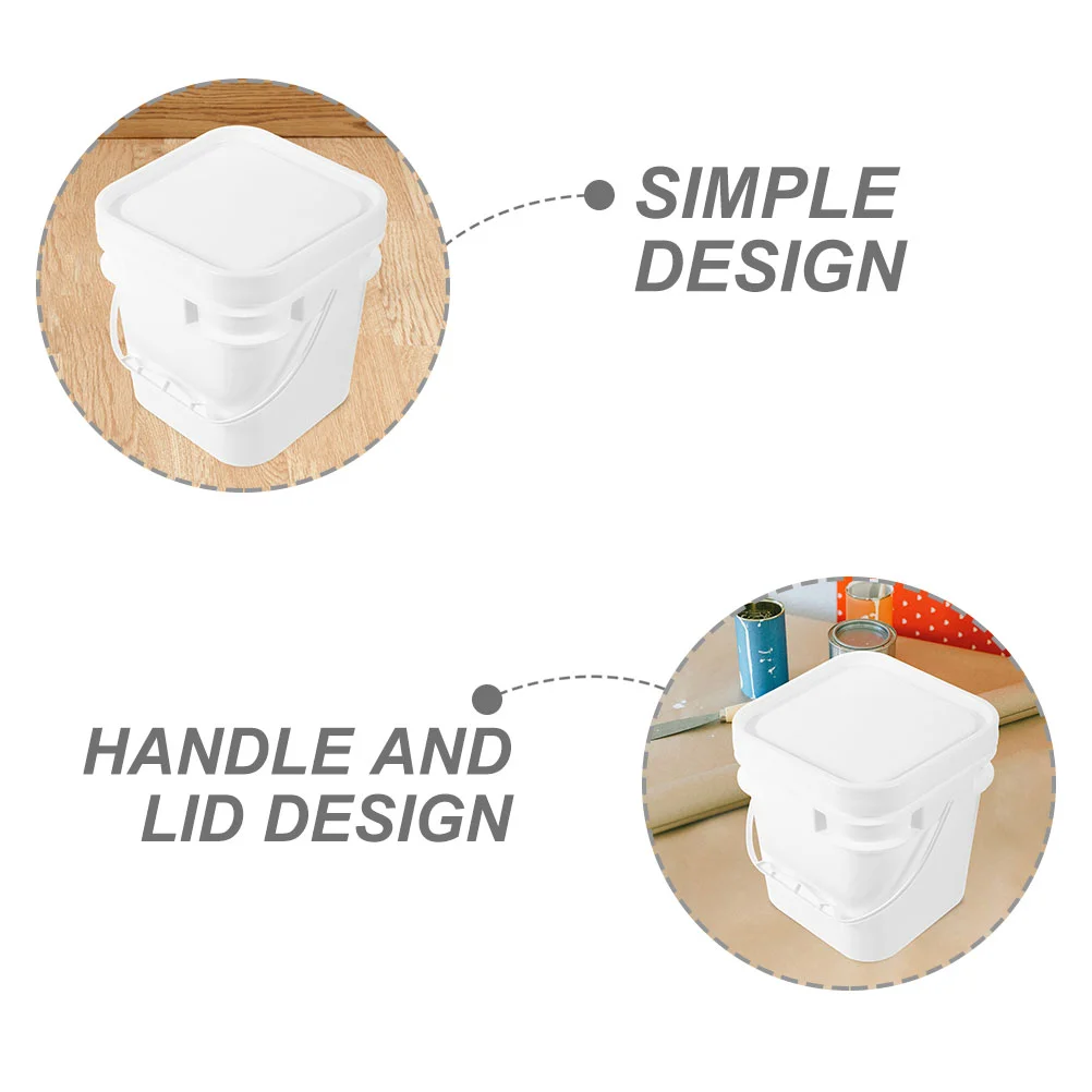 Chemical Barrel Plastic Bucket With Handle Paint Painting Pigment Square Pail Lid Pp Empty Storage