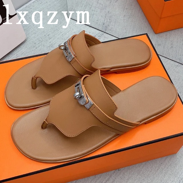 Hermes Slides Men Handmade - Leather Sandals