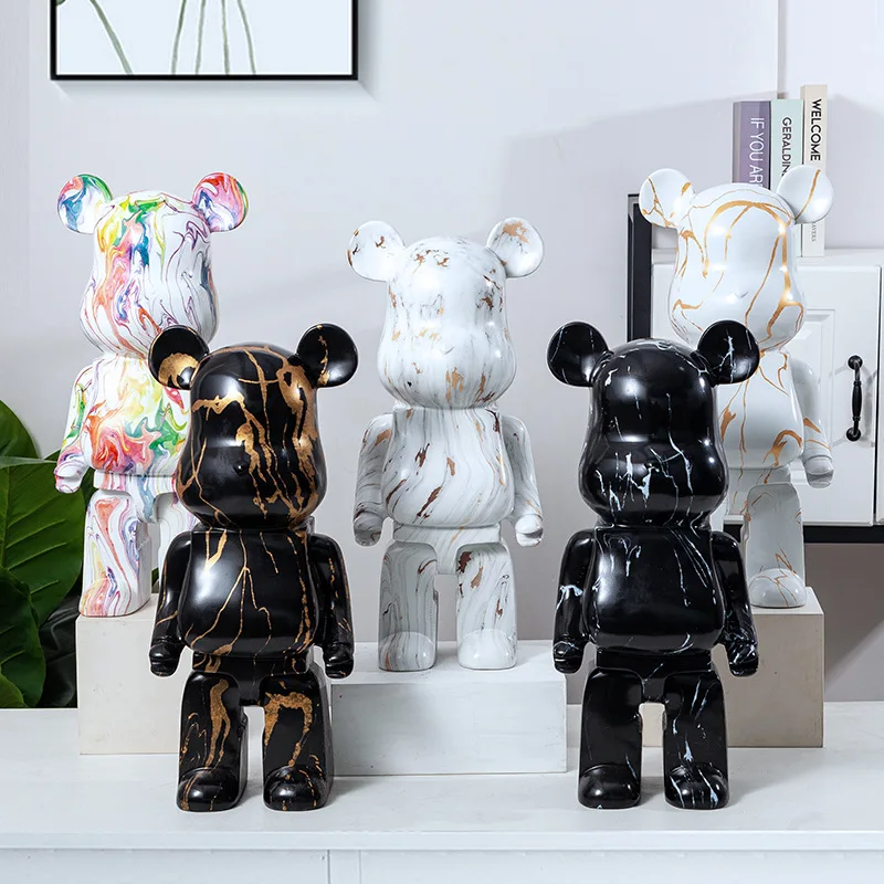 LNVBGHR Bearbrick 400% 28cm/11in Violent Bear Speelgoed Sculptuur Beeldje Mode standbeeld(White