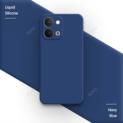 Classic Luxury Square Liquid Silicone Phone Case - Soft Straight Edge Back Cover for Vivo  Y31d 4G (Blue)