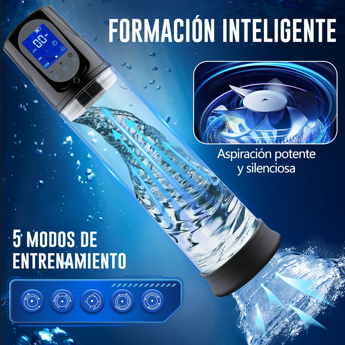 Electric penis pump with LED display