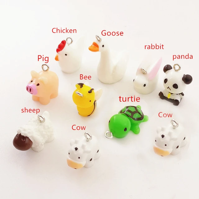 10pcs 20*15mm Cartoon Milk Cow Charms for Jewelry Making Resin Animal Bull  Charms for Necklaces Earrings Making Accessories