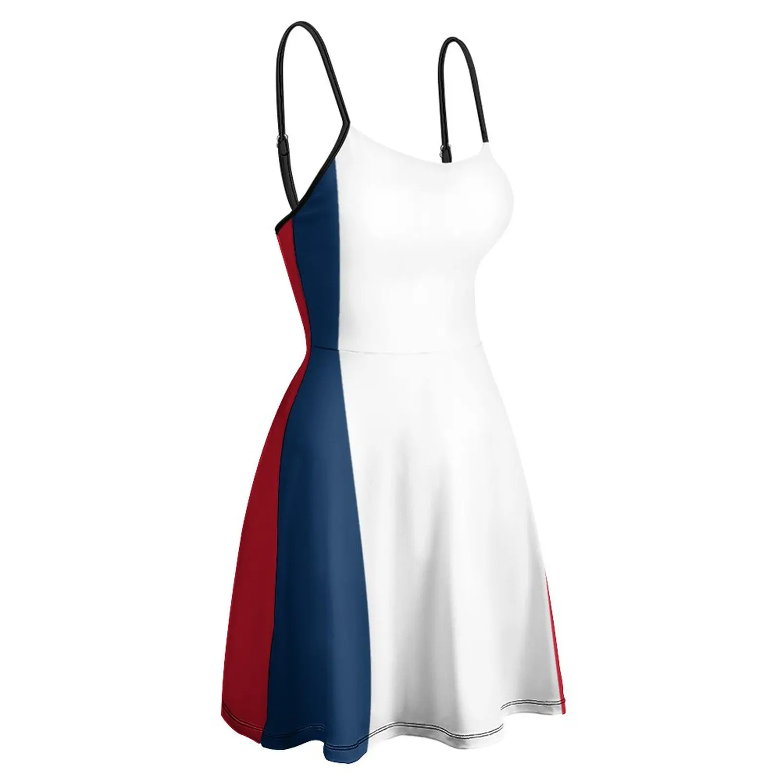 

Flag of France (1794–1815, 1830–1958) Women's Sling Dress Vintage Exotic Woman's Dress Humor Graphic Cocktails Suspender Dress