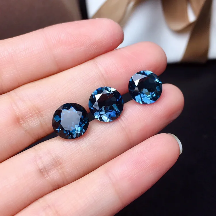 3mm To 10mm Round London Blue Topaz Loose Gemstone 100% Natural Topaz Gemstone for Jewelry Shop 2